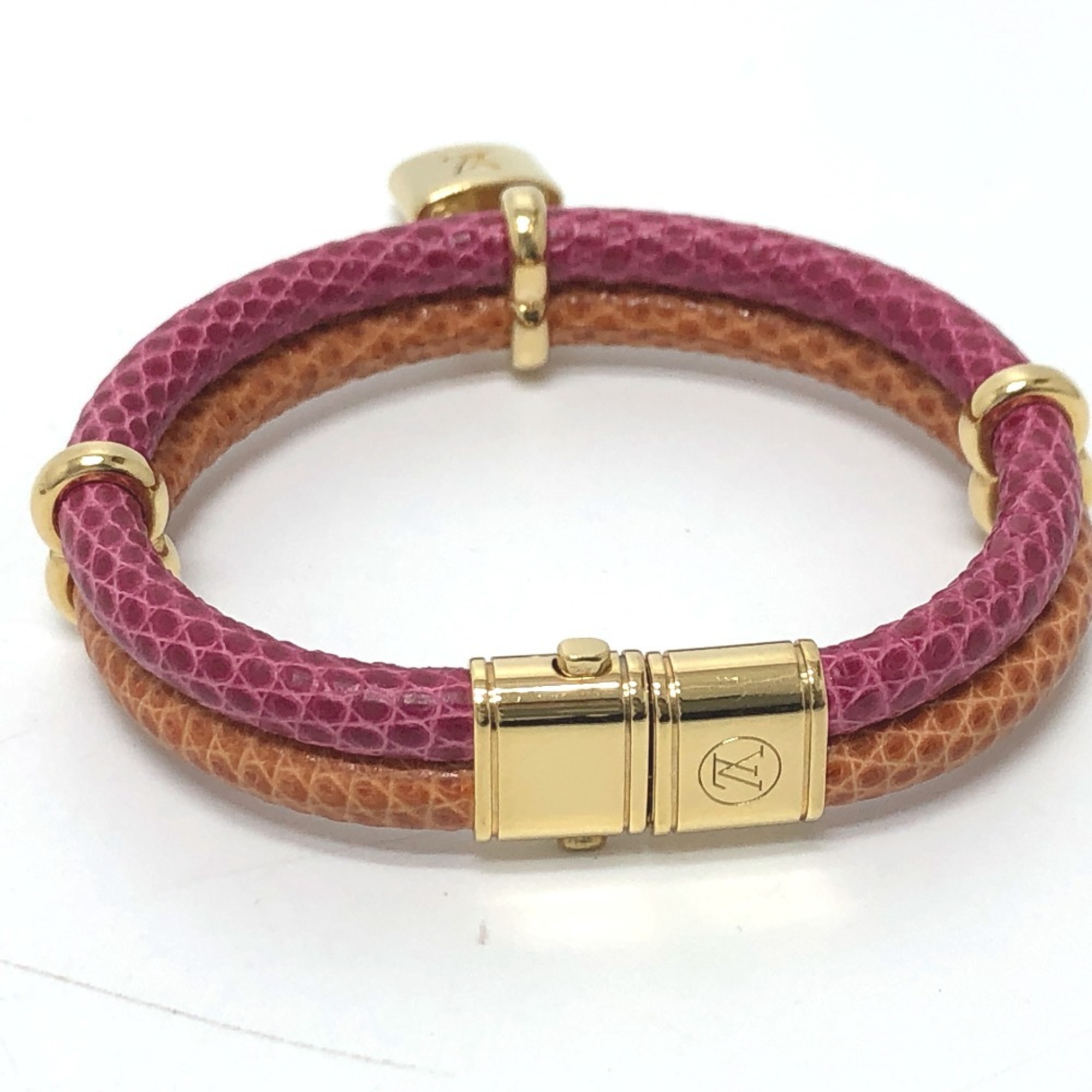 Louis Vuitton Louis Vuitton Bracelet Keep It Twice Leather Men's Women's Pink...